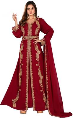 Royal Dubai Kaftan Moroccan Islamic Abaya Farasha Party Wear Floor Length Dress For Women 1