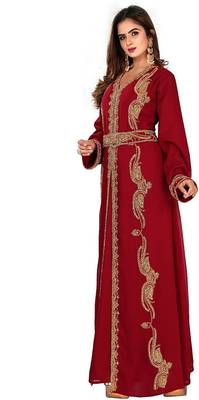 Royal Dubai Kaftan Moroccan Islamic Abaya Farasha Party Wear Floor Length Dress For Women 3