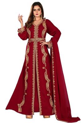Royal Dubai Kaftan Moroccan Islamic Abaya Farasha Party Wear Floor Length Dress For Women 4