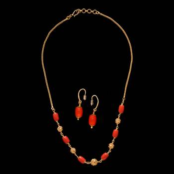 Gold coral necklace-sets 1