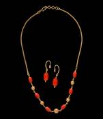 Gold coral necklace-sets