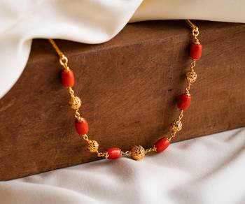 Gold coral necklace-sets 2