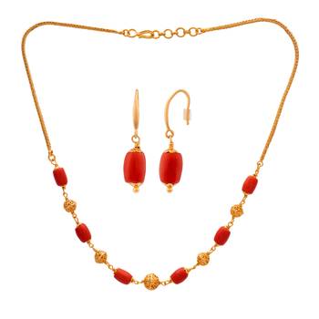 Gold coral necklace-sets 3