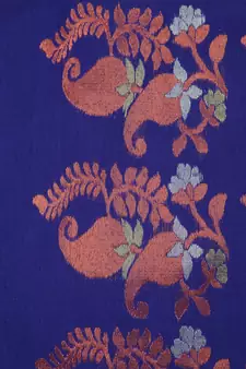 PinkLoom Women's  Blue Hand_Woven Cotton-Silk-Sarees With Unstitched Blouse Piece