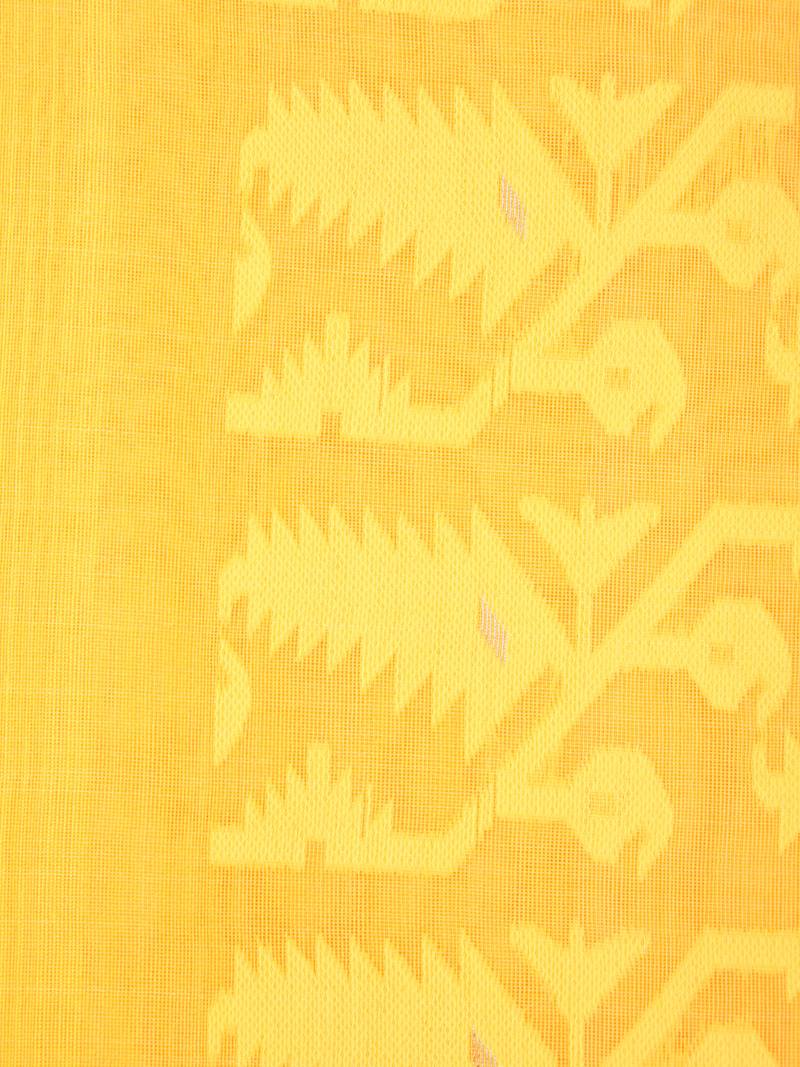 Pinkloom Women'S Yellow Hand_Woven Soft Cotton Jamdani-Sarees Without Blouse Piece