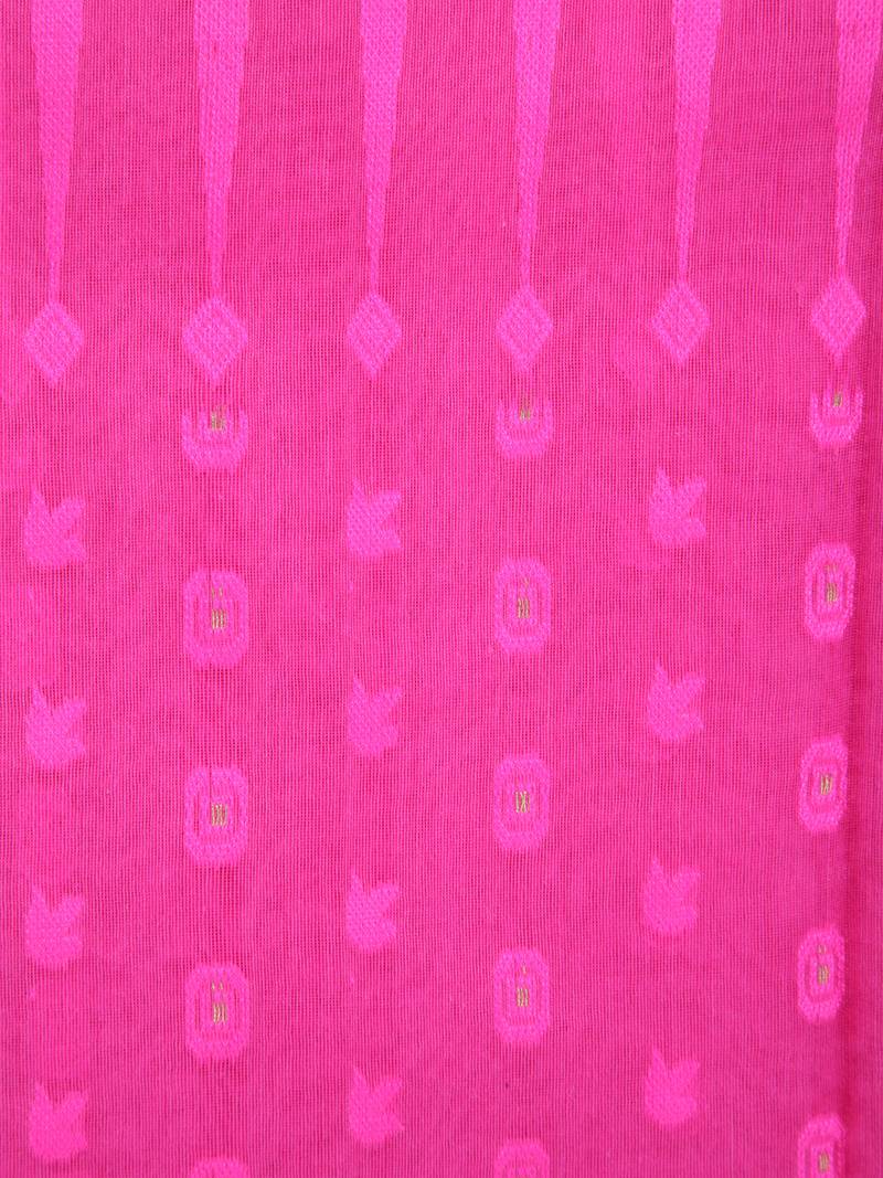 Pinkloom Women'S Pink Hand_Woven Soft Cotton Jamdani-Sarees Without Blouse Piece