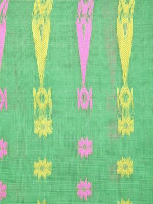 Pinkloom Women'S Green Hand_Woven Soft Cotton Jamdani-Sarees Without Blouse Piece 4