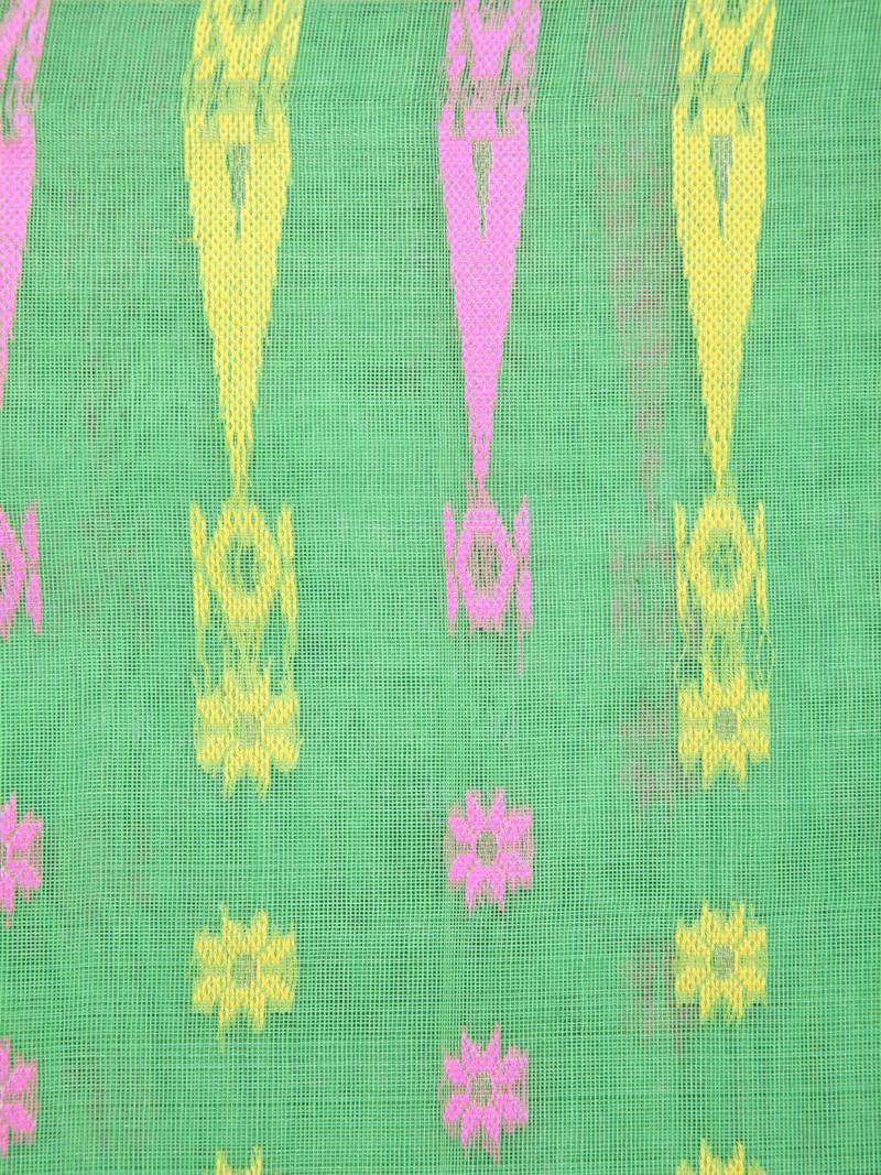 Pinkloom Women'S Green Hand_Woven Soft Cotton Jamdani-Sarees Without Blouse Piece