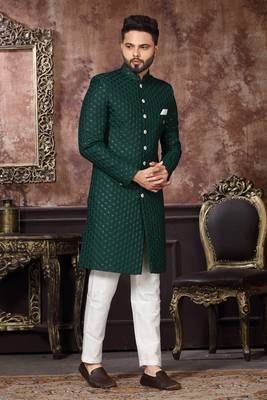Wedding Wear Heavy Designer Readymade Men's Indo Western 1