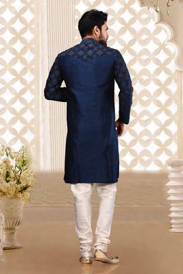 Designer Function Wear Heavy Embroidered Readymade Men's Kurta Pyjama 2