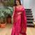 Pink Woven Banarasi Silk Saree With Blouse Piece