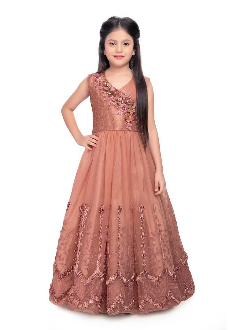 Betty Orchid coloured Gown will make your little one look beautiful.
