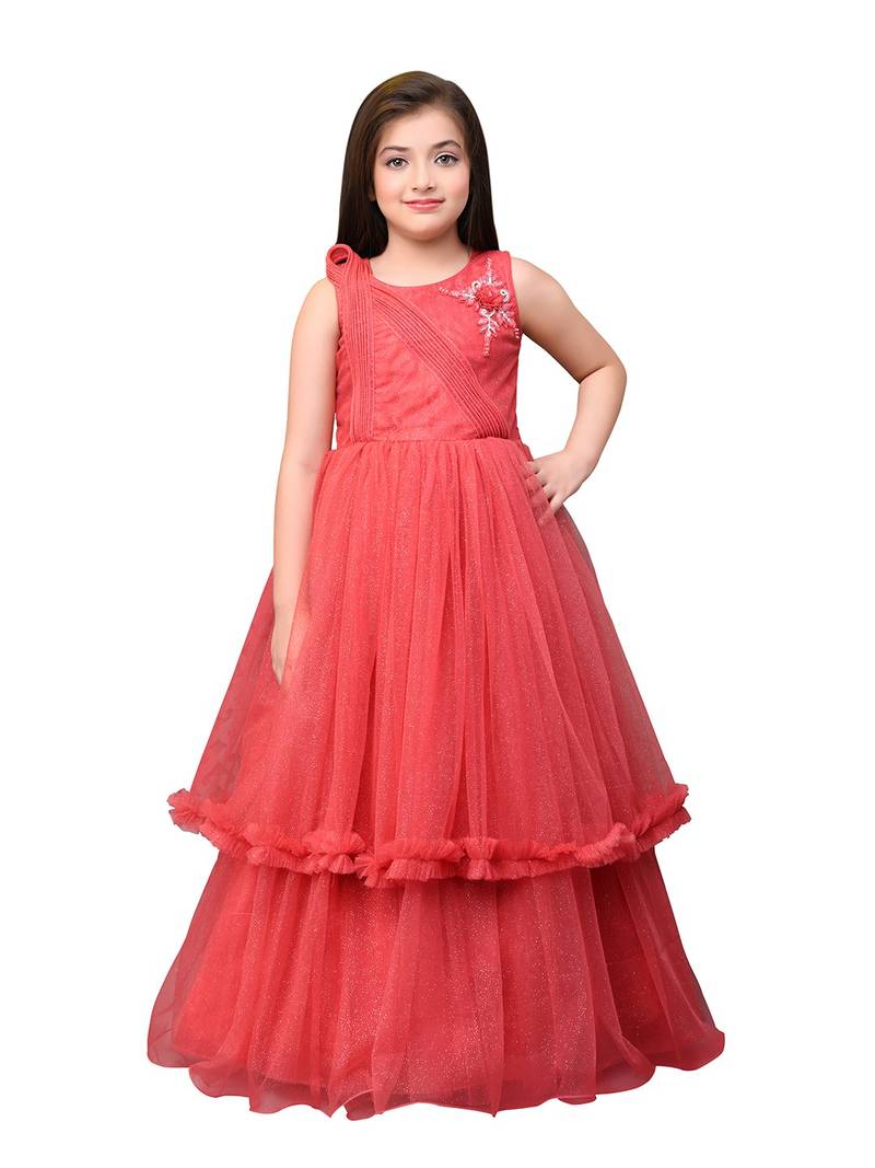 Betty Tomato coloured Gown will make your little one look beautiful.