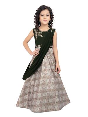 Betty Mehendi coloured Gown will make your little one look beautiful. 1