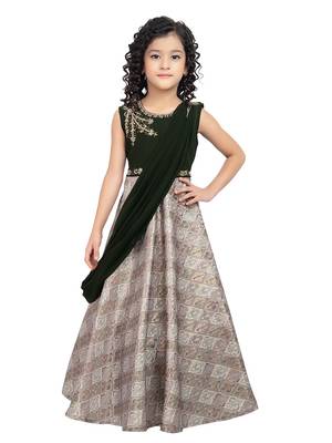 Betty Mehendi coloured Gown will make your little one look beautiful. 2