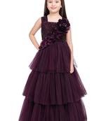 Betty Wine coloured Gown will make your little one look beautiful.