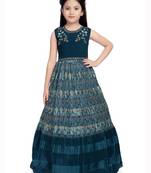 Betty Teal coloured Gown will make your little one look beautiful.