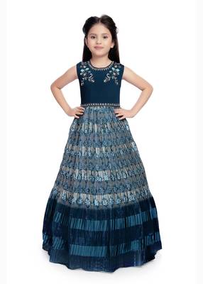 Betty Teal coloured Gown will make your little one look beautiful. 2