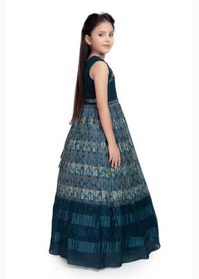 Betty Teal coloured Gown will make your little one look beautiful. 4