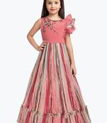 Betty Peach coloured Gown will make your little one look beautiful.
