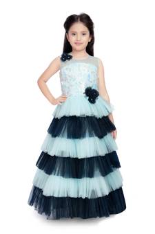 Betty Blue coloured Gown will make your little one look beautiful.