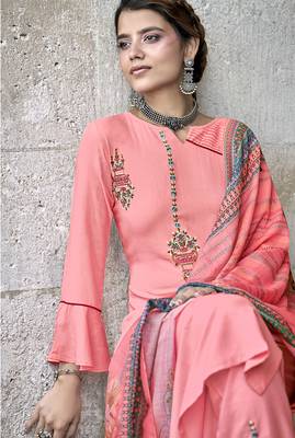 Rose embroidered rayon salwar kameez 3