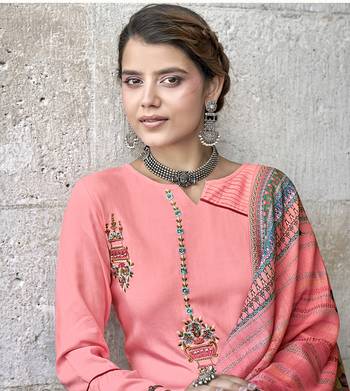 Rose embroidered rayon salwar kameez 4