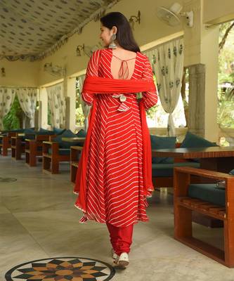Red Lotus Leheriya Suit Set 6