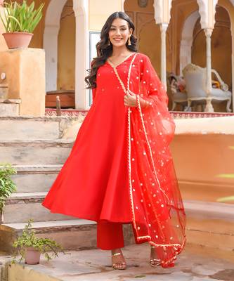 Red Angarakha Suit Set 2