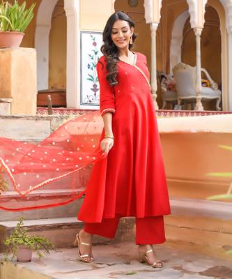 Red Angarakha Suit Set 3