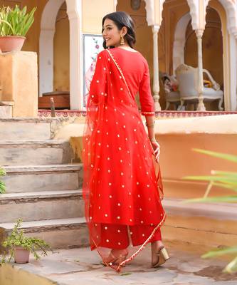 Red Angarakha Suit Set 4