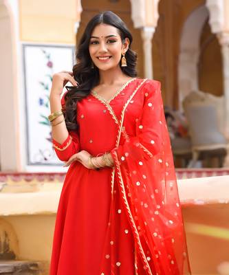Red Angarakha Suit Set 5