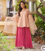 Rust Pink Palazzo Suit Set