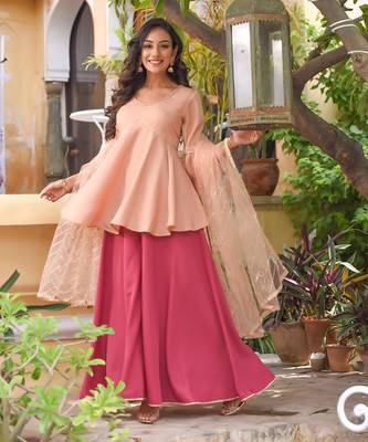 Rust Pink Palazzo Suit Set 2