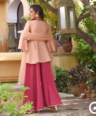 Rust Pink Palazzo Suit Set 4
