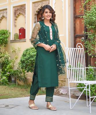 Bottle Green Afghani Suit Set 1