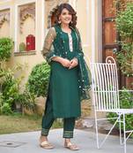 Bottle Green Afghani Suit Set