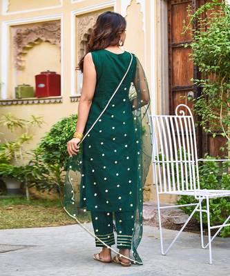 Bottle Green Afghani Suit Set 3