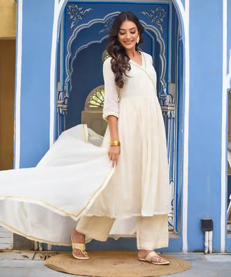 White Gold Angarakha Suit Set 2