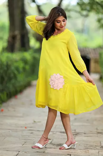 Sunset Yellow Dress