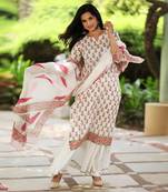 Floral White Gharara Suit Set