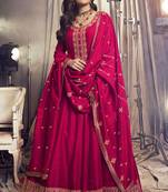 Hot Pink Silk Designer Festival Wear Anarkali Suit
