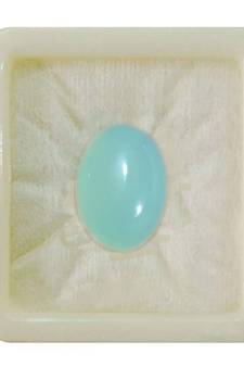 Natural Aqua Chalcedony at Wholesale Rate 7.25 Ratti 6.89 Carat Oval Shape Akik Loose Gemstone for Astrological 1 Pcs