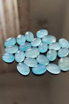 Natural Blue Chalcedony at Wholesale Rate 8.25 Ratti 7.5 Carat Oval Shape Akik Loose Gemstone for Astrological 1 Pcs
