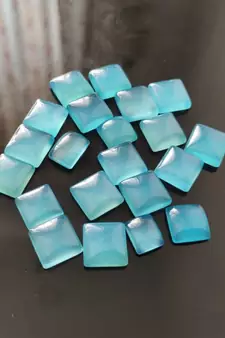Natural Blue Chalcedony at Wholesale Rate 9.25 Ratti 8.36 Carat Square Shape Akik Loose Gemstone Rashi Ratan 1 Pcs