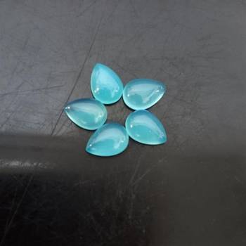 Natural Blue Chalcedony at Wholesale Rate 10.25 Ratti 9.25 Carat Pear Shape Akik Loose Gemstone for Astrological 1 Pcs 3