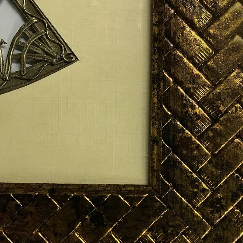 Chaque Decor Golden Frame 1 Metallic Human Figurines Dhokra And Warli WallArt | 10x11x1