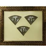 Chaque Decor Golden Frame 3 Metallic Human Figurines Dhokra And Warli WallArt | 15x17x1