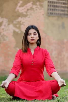 KAAJH Red Solid Cotton Casual Kurta  6