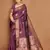 Purple Banarasi silk blend Woven Zari Work Traditional Saree